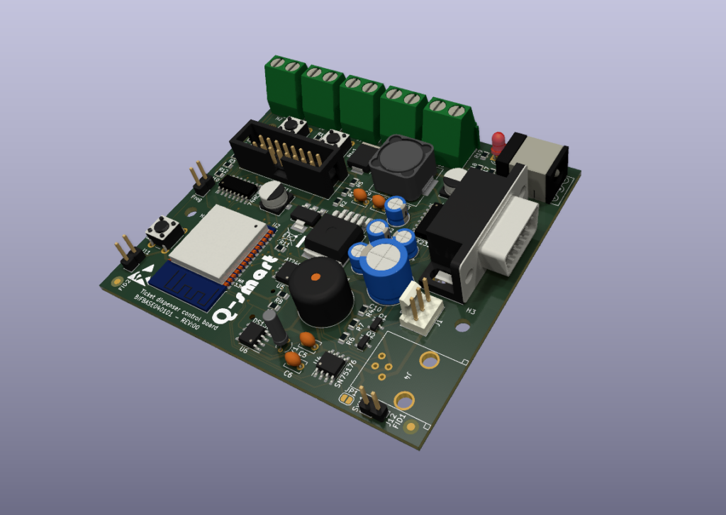 Q-smart ticket dispenser control board with integrated WiFi and multi-port relay interface