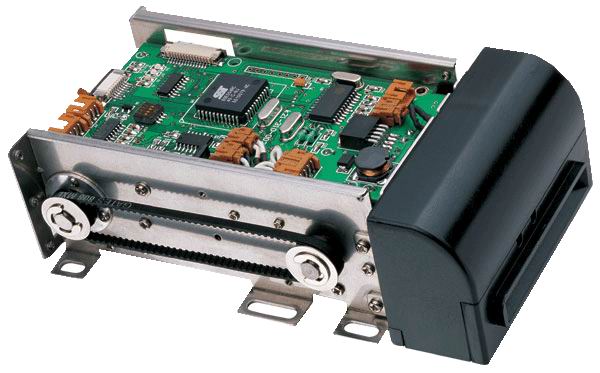 Motorized magnetic card reader mechanism with exposed PCB and drive belt