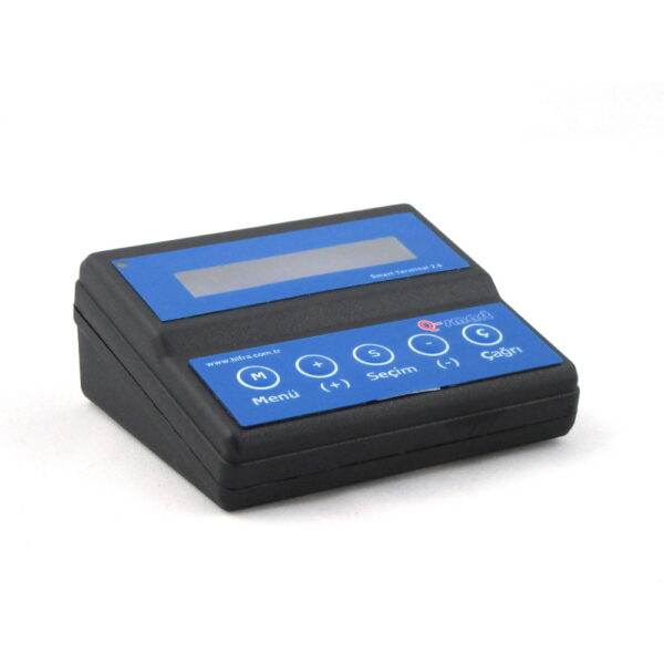 Desktop queue call terminal with LCD screen and function buttons